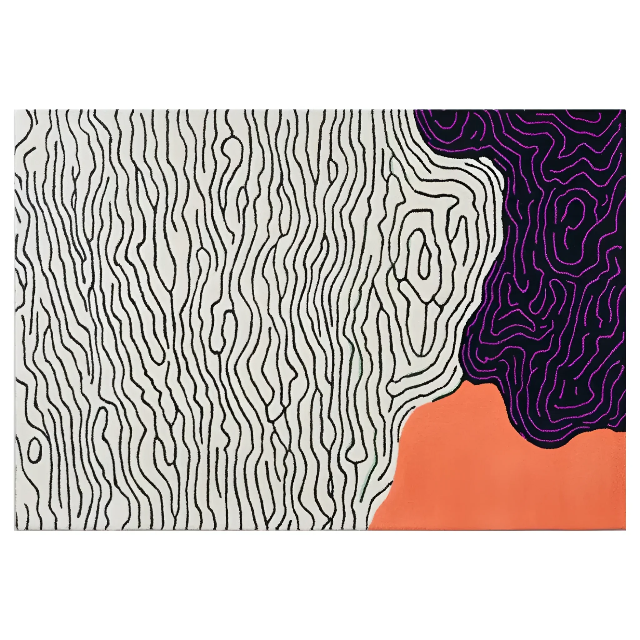 Wave Sketch Hand Tufted Wool Rug - Image 4