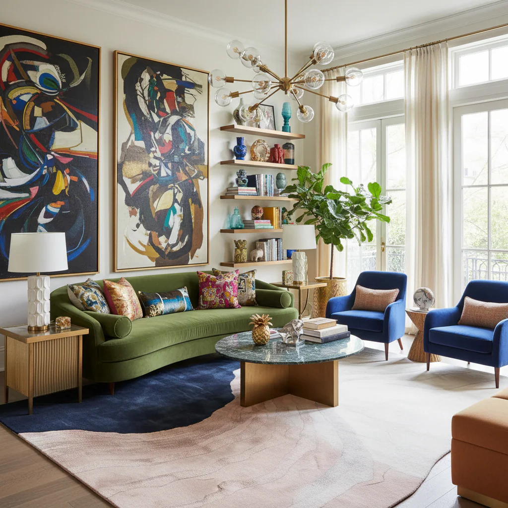 Wavy Land Narrative Hand Tufted Rug - Image 2