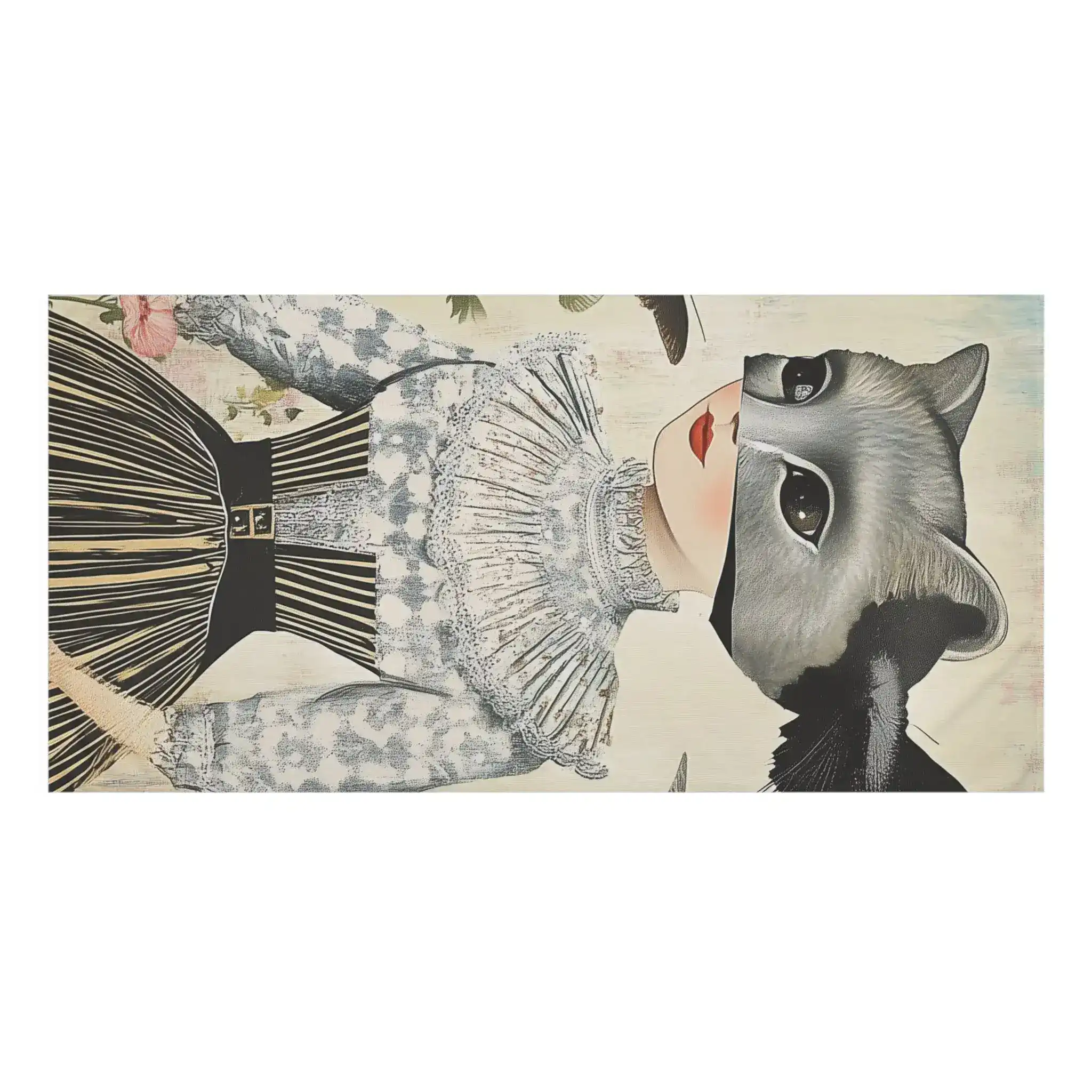 Whimsical Girl with Raccoon Mask and Butterflies Bath Towel - Image 2
