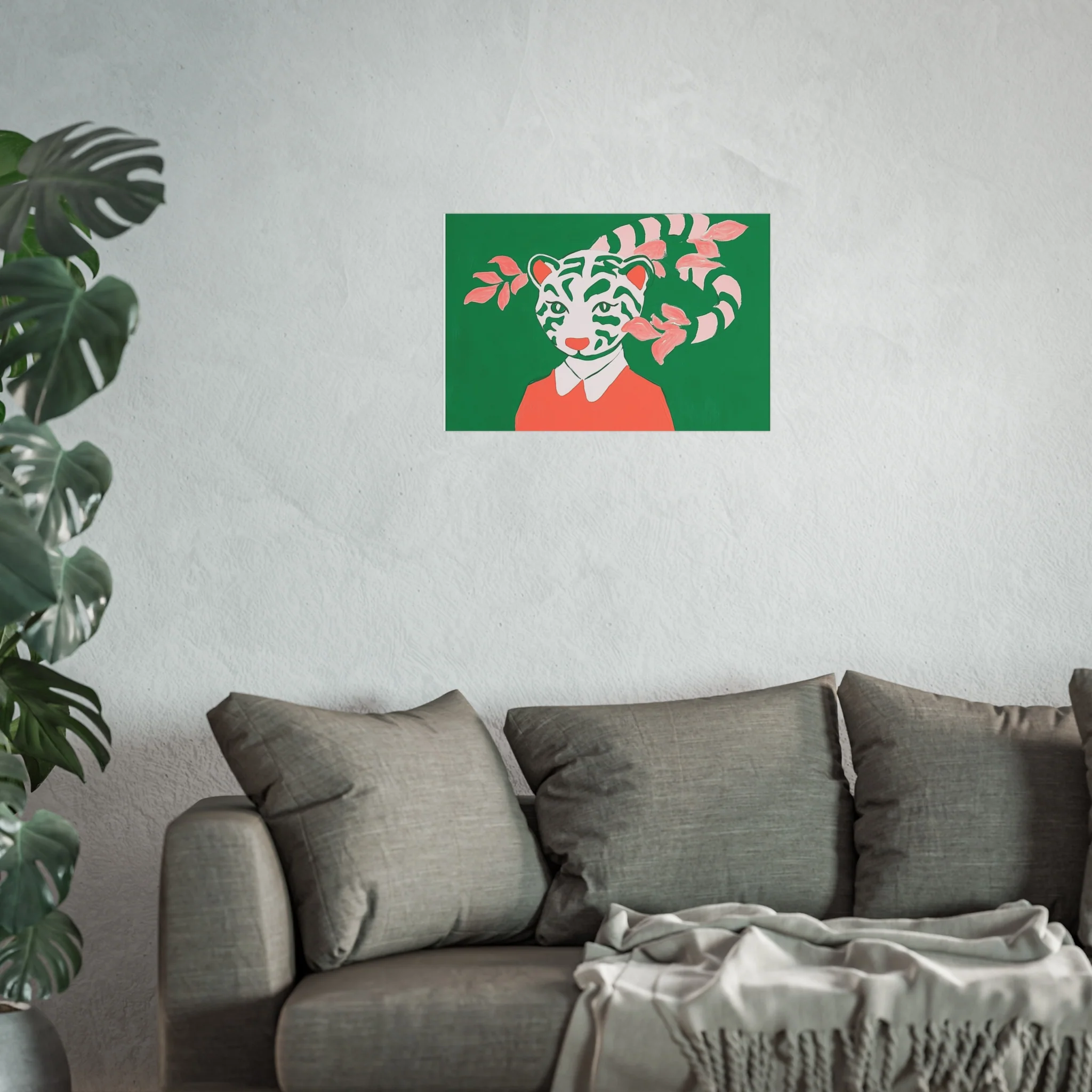 Whimsical Tiger Portrait Fine Art Poster - Image 37