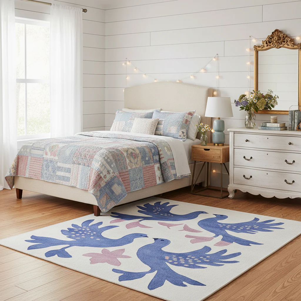Whispering Winged Love Hand Tufted Rug - Image 4