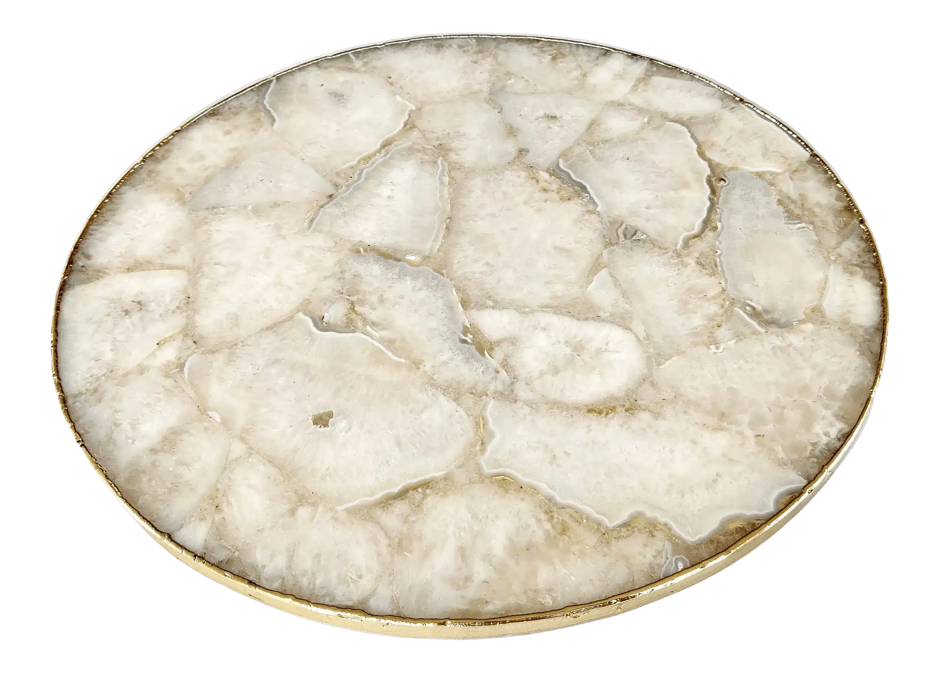 White Agate Countertop Lazy Susan Centerpiece - Image 2