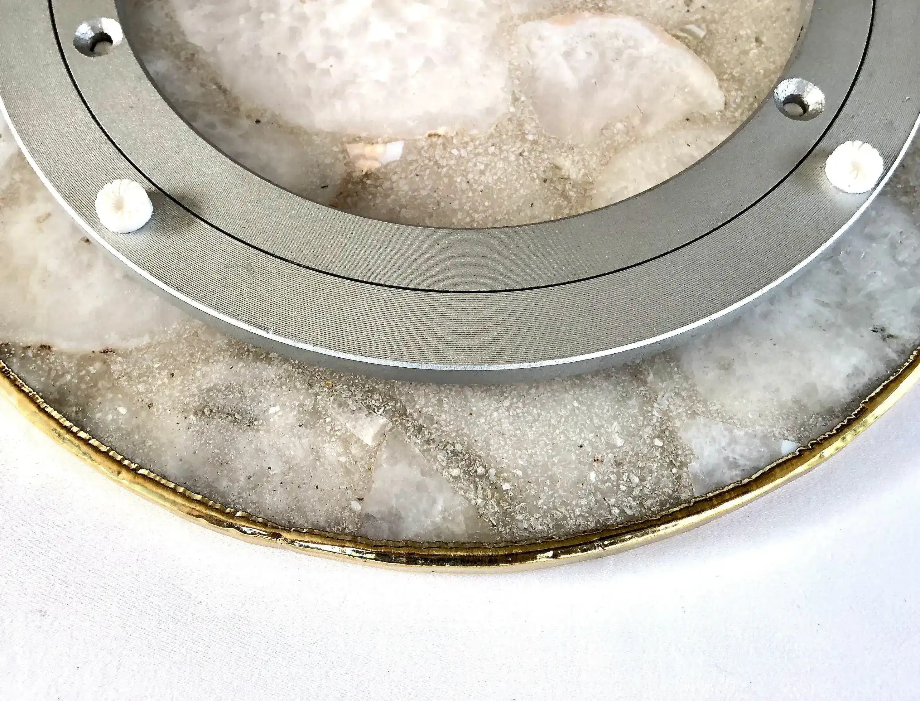 White Agate Countertop Lazy Susan Centerpiece - Image 6