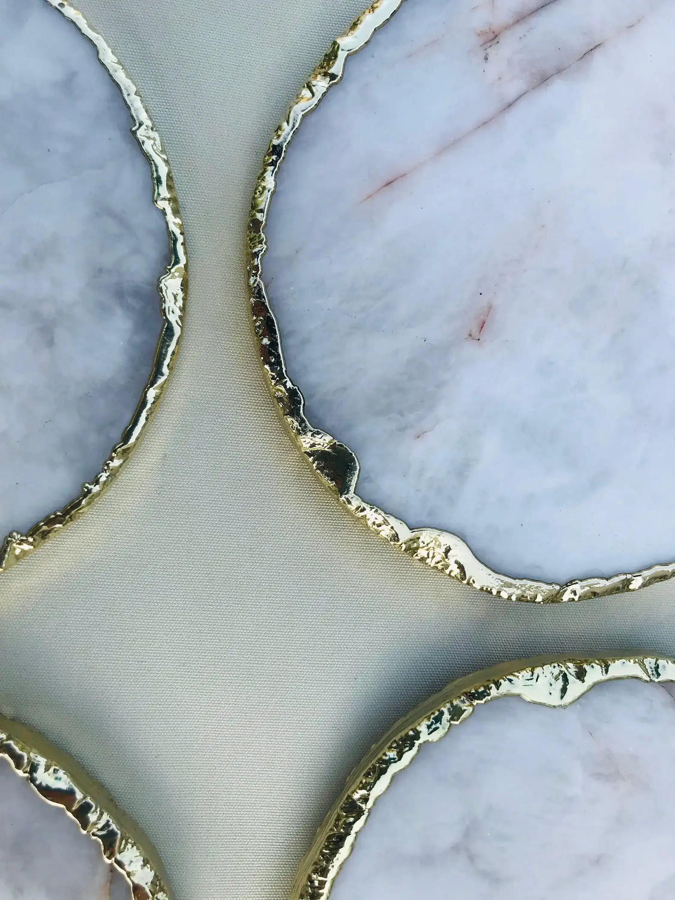 White Agate Hand Rounded Coasters - Set of 4 - Image 5