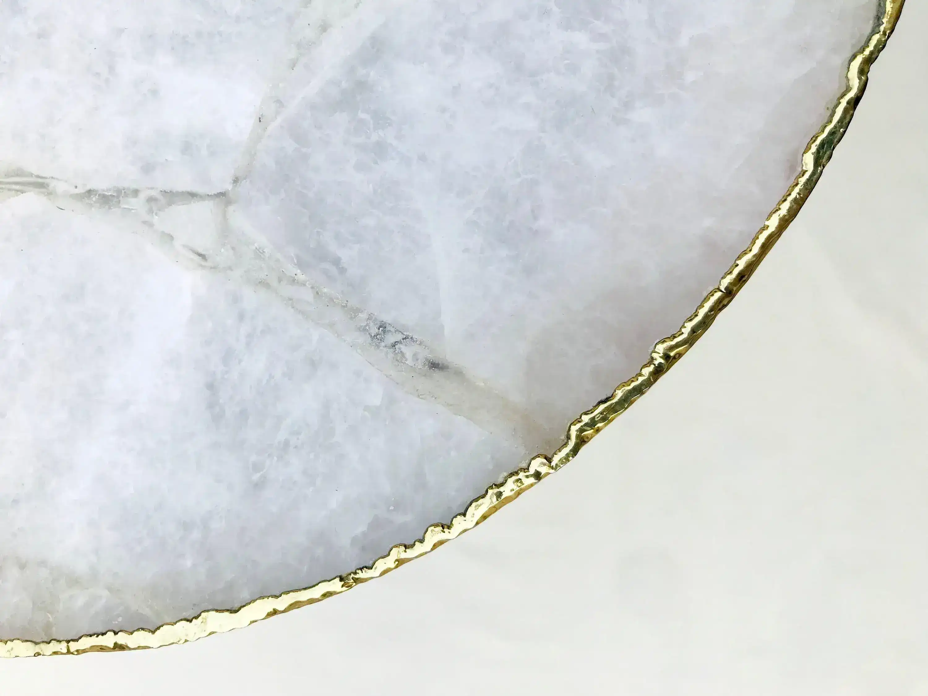 White Agate Round Edge Side Table - Image 5