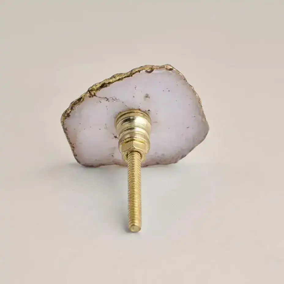 White Agate Stone Cabinet Drawer Knob - Set of 6 - Image 3
