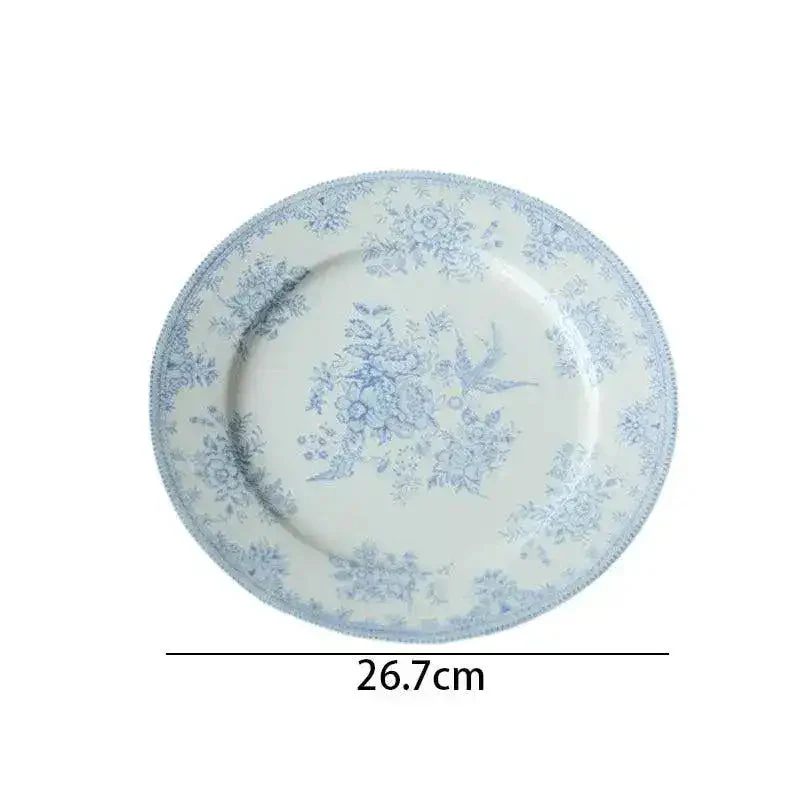 White and Sky Blue Peony Flower Tableware - Image 7