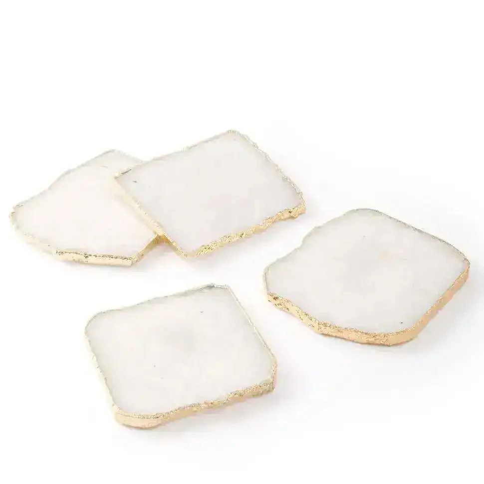 White Quartz Agate Coaster Set of 4 - Image 4