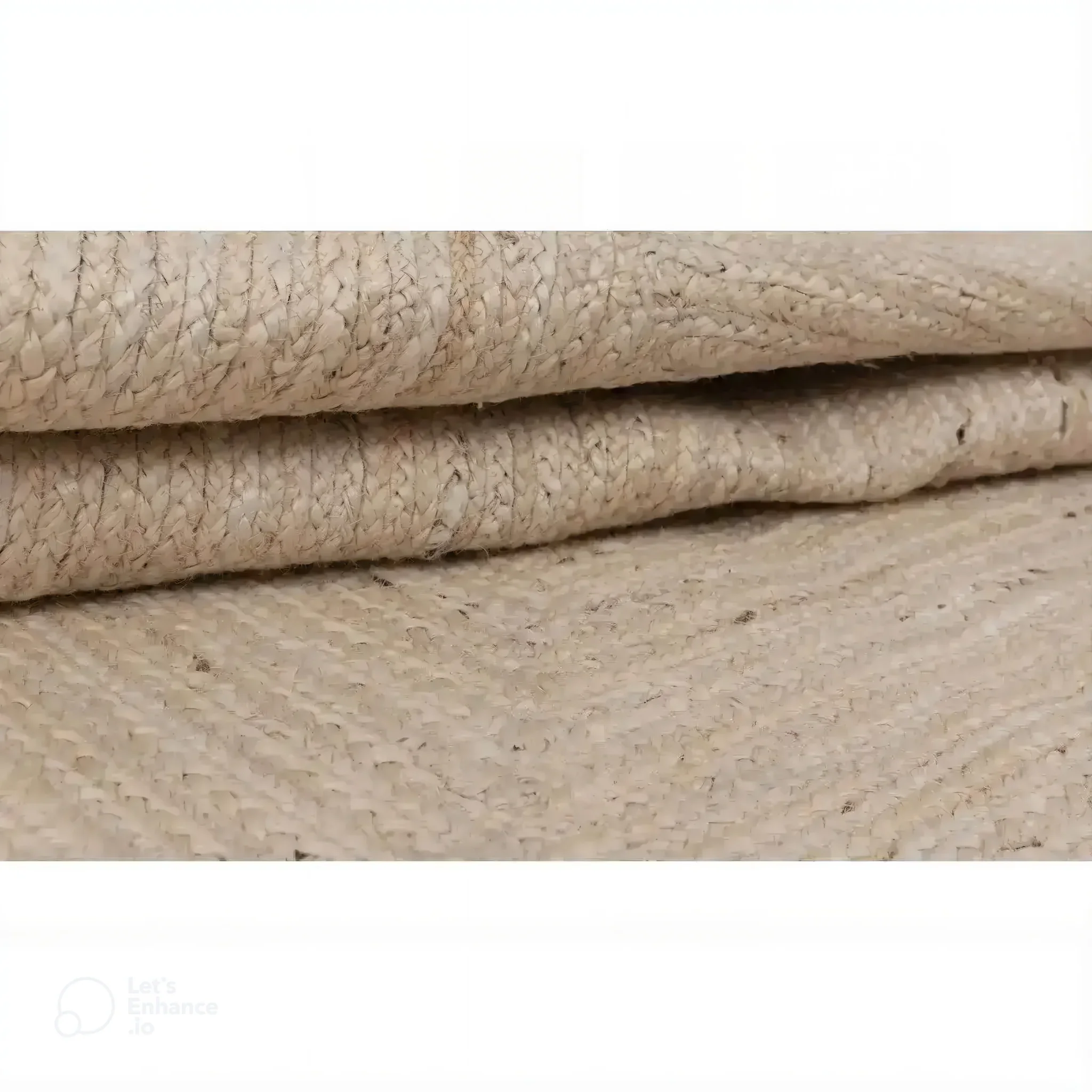 White Wash Handmade Scalloped Jute Area Rug – 2 x 3 ft for Living Room - Image 2