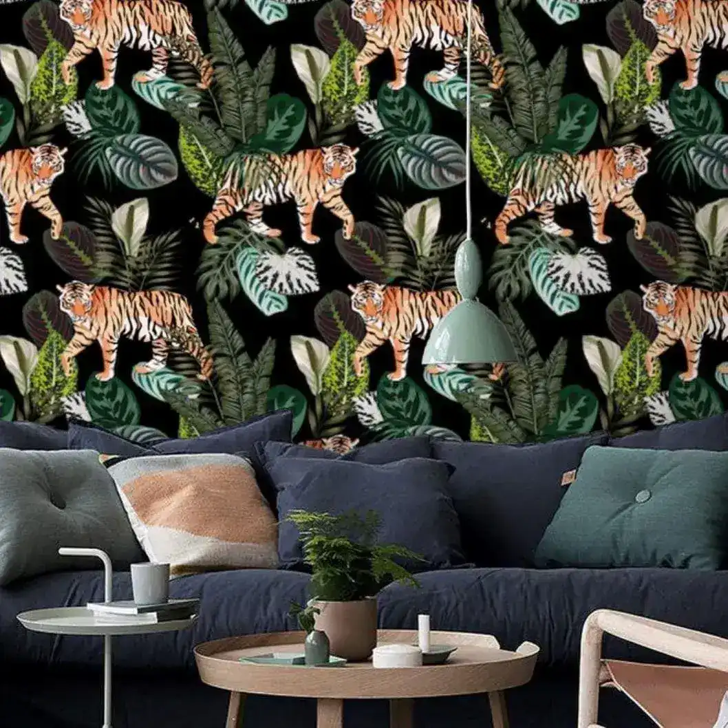 Wild Tigers in Tropical Jungle Wallpaper - Image 4