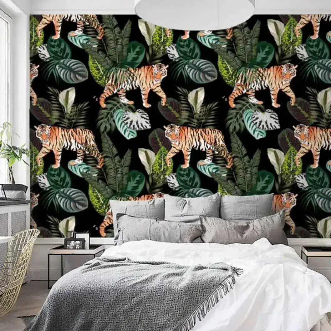 Wild Tigers in Tropical Jungle Wallpaper - Image 5