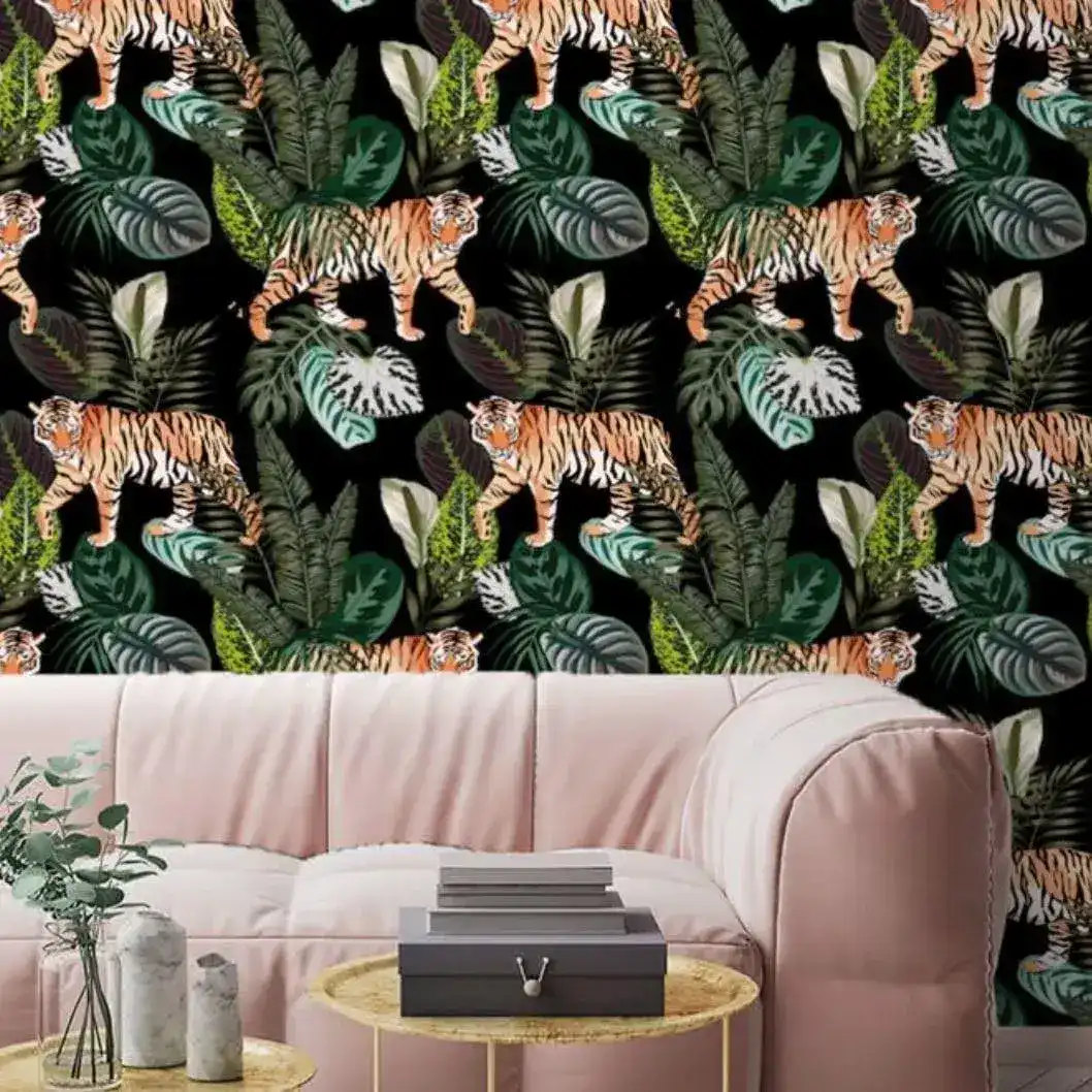 Wild Tigers in Tropical Jungle Wallpaper - Image 7