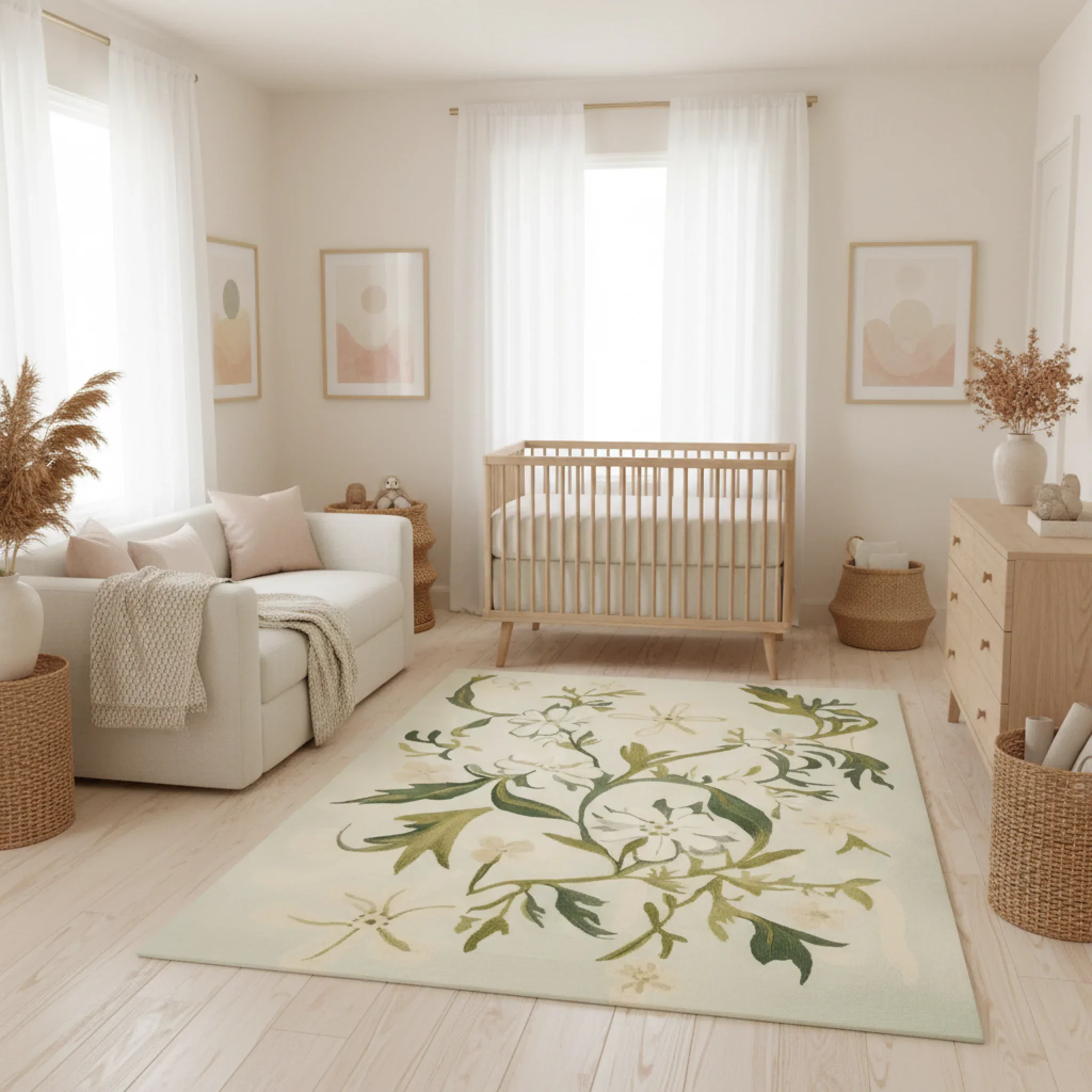 Wildflower Vine Dance Hand Tufted Rug - Image 2