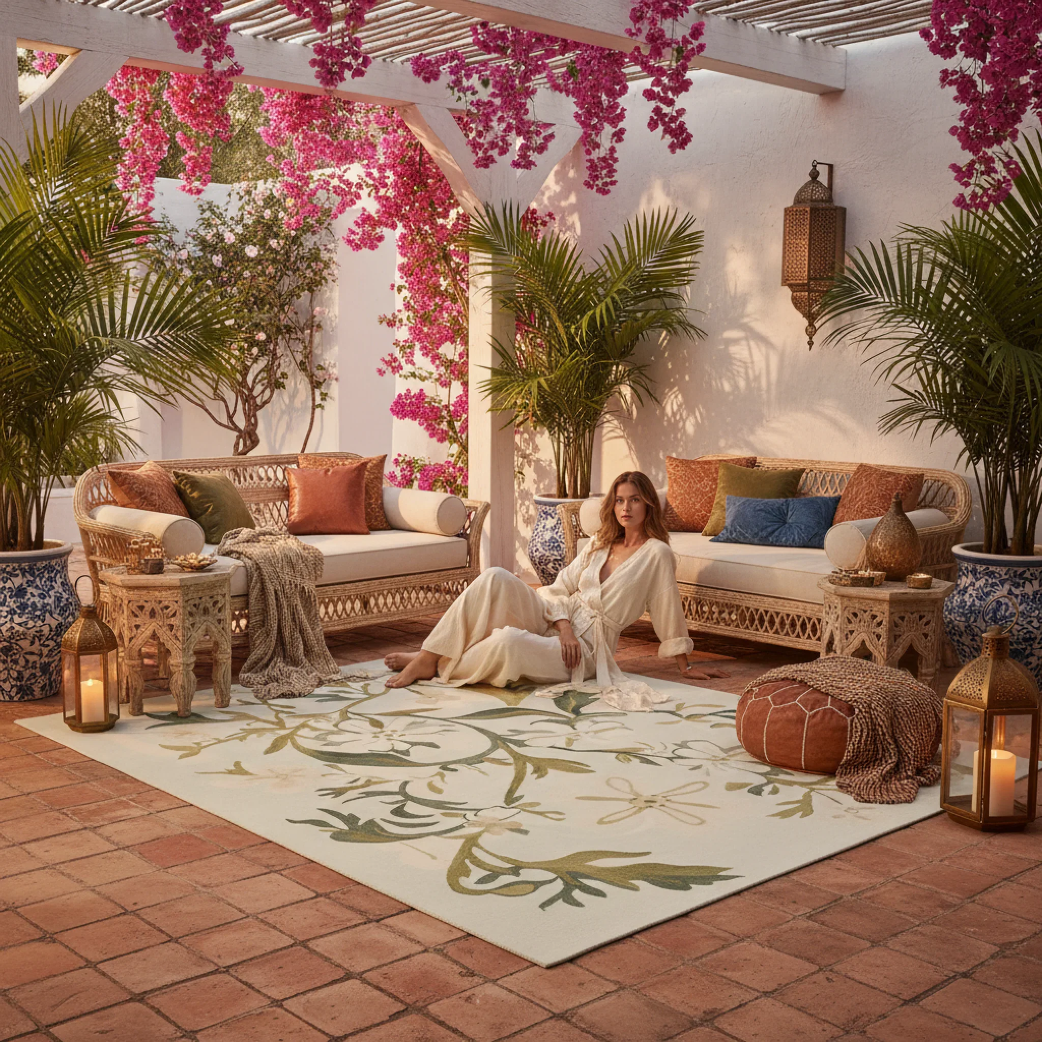 Wildflower Vine Dance Hand Tufted Rug - Image 3
