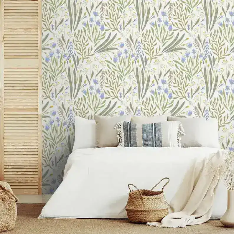 Wildflowers and Herbs Traditional Wallpaper - Image 3
