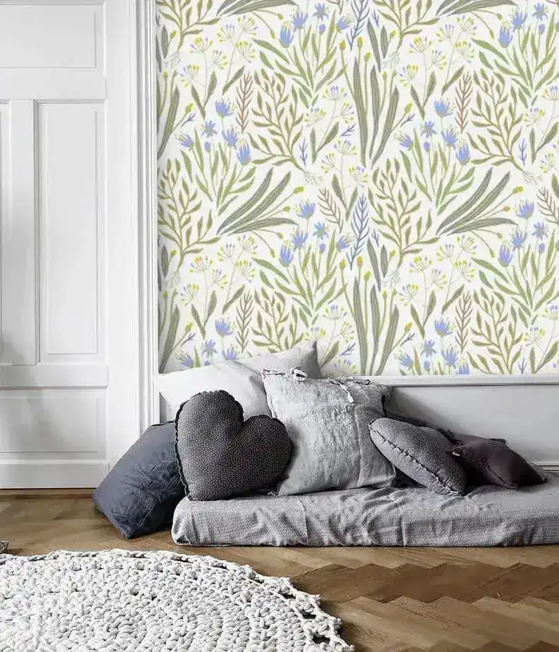 Wildflowers and Herbs Traditional Wallpaper - Image 4