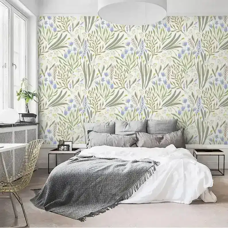 Wildflowers and Herbs Traditional Wallpaper - Image 6