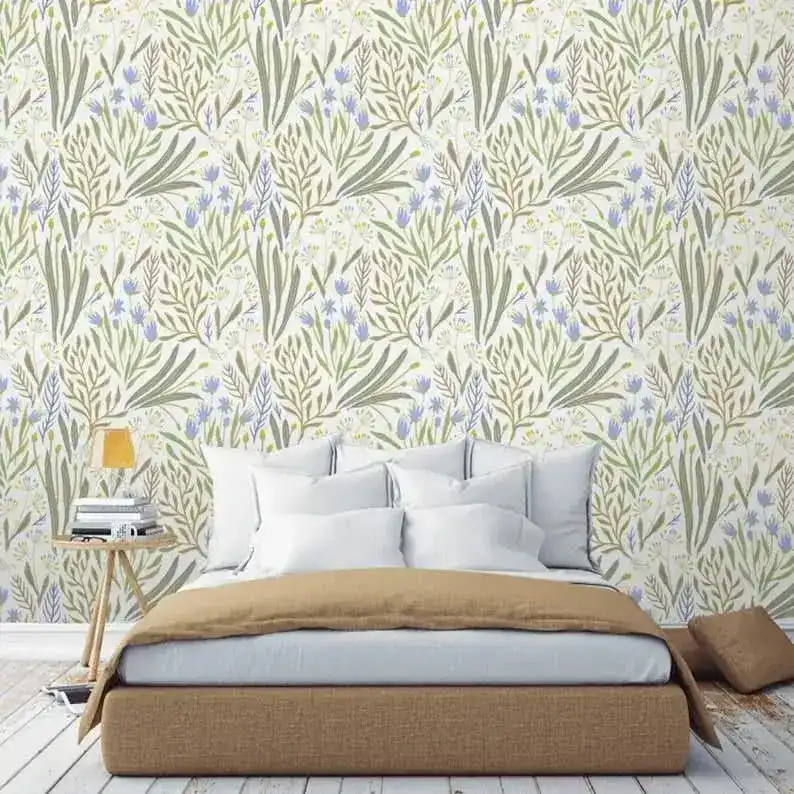 Wildflowers and Herbs Traditional Wallpaper - Image 7