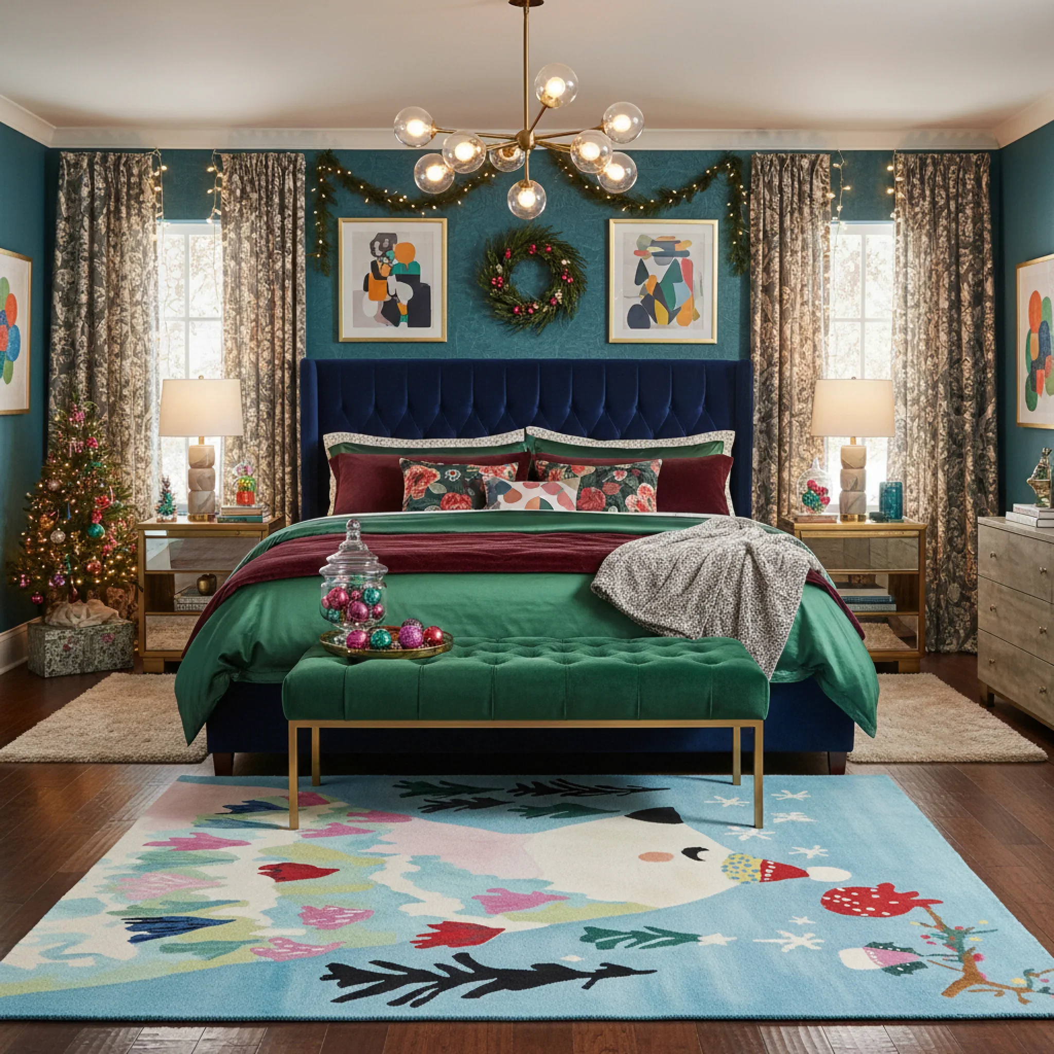 Winter Bear Whimsy Hand Tufted Rug - Image 3