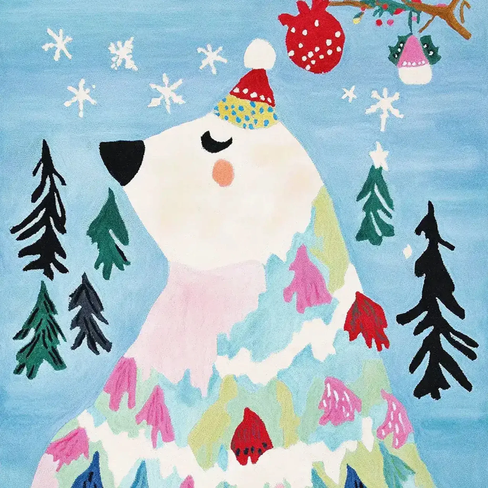 Winter Bear Whimsy Hand Tufted Rug - Image 6