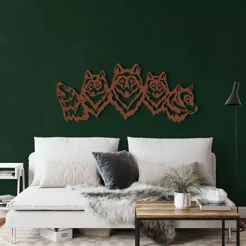 Wolf Head Metal Wall Hanging Decor - Image 6