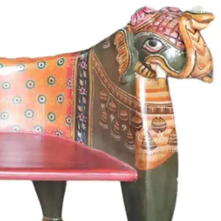 Wooden Elephant Shaped Hand Crafted Maharaja Chair - Image 6