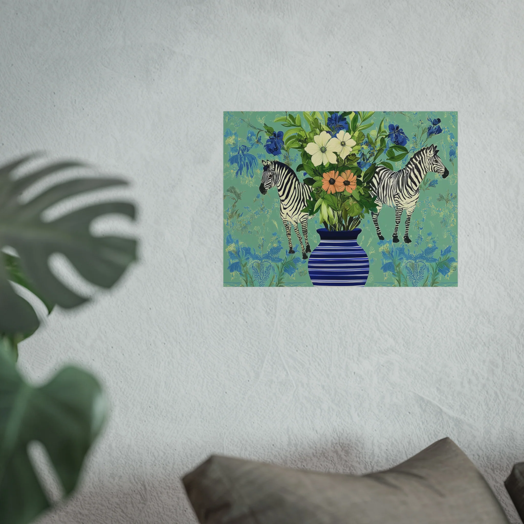 Zebra and Floral Vase Fine Art Poster - Image 23