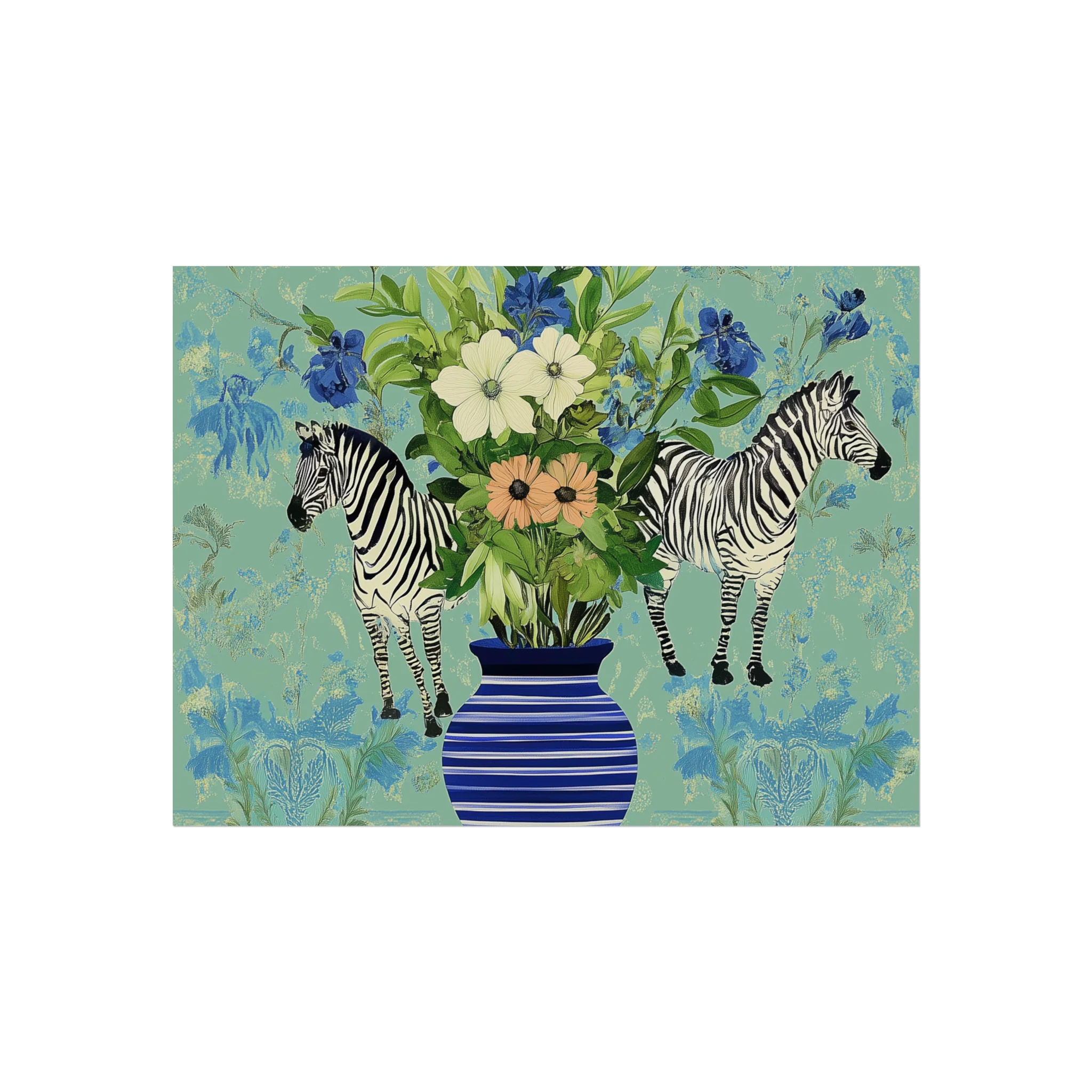 Zebra and Floral Vase Fine Art Poster - Image 6