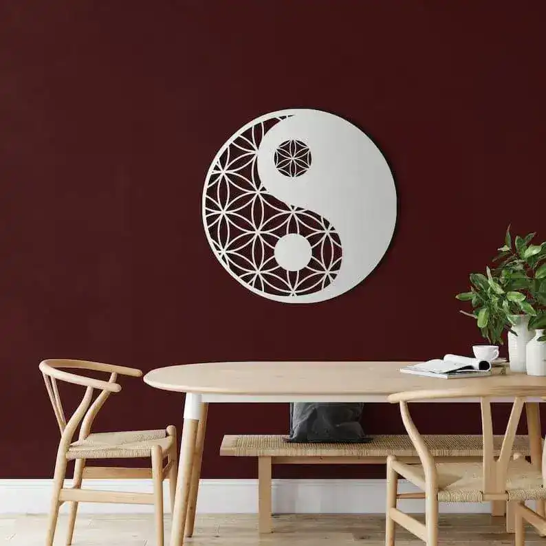 Zen Yin Yang Metal Wall Hanging Decor - Image 4